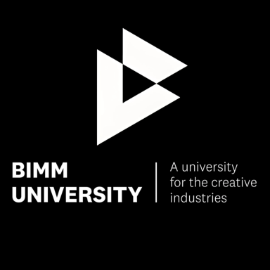Logo of BIMM University, featuring geometric shapes and the tagline "A university for the creative industries."