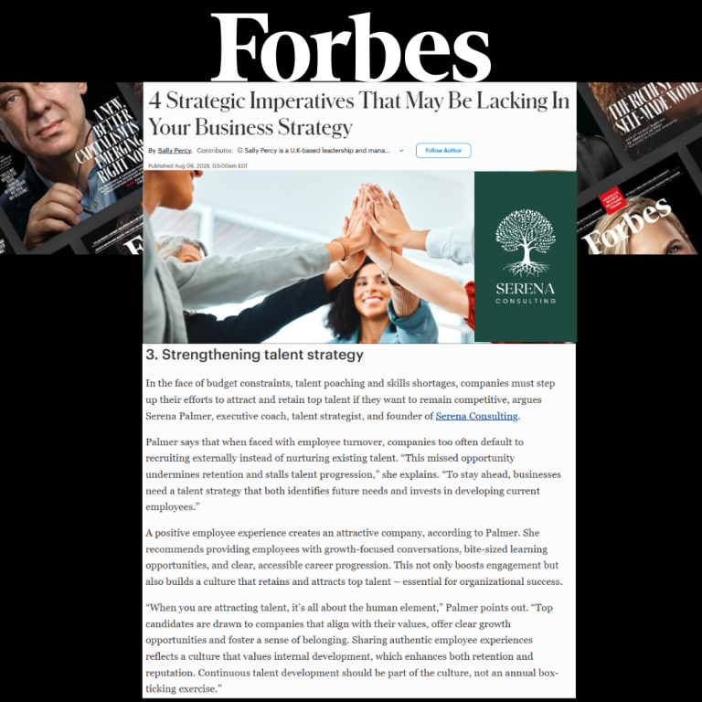 Forbes article on strengthening strategy Forbes front cover A group of diverse people joining hands in a gesture of teamwork and collaboration.
